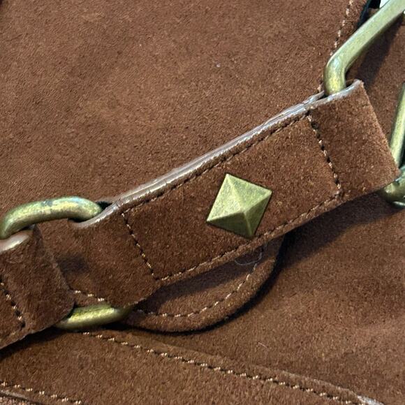 Rachel Zoe Fringe Brown Chocolate Western Boho Suede Shoulder Bag - Picture 9 of 13